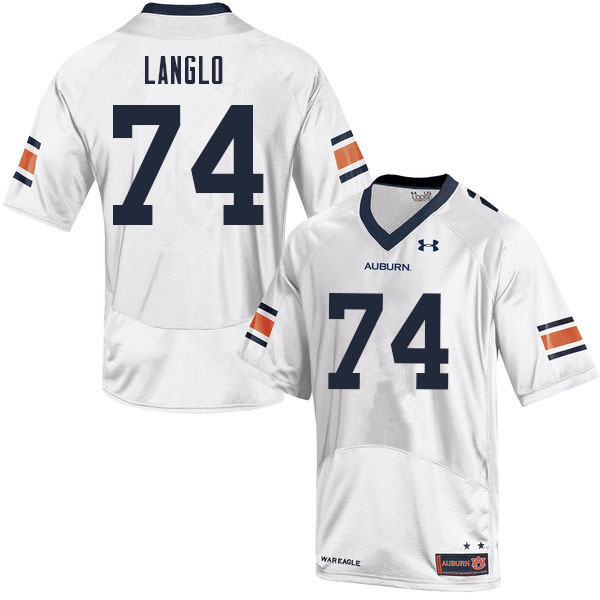 Men #74 Garner Langlo Auburn Tigers College Football Jerseys Sale-White - Click Image to Close